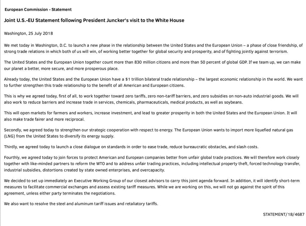 Tariff EU Trump Agreement