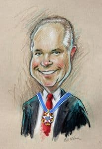 Rush Limbaugh with Presidential Medal of Freedom (Bill Wilson)