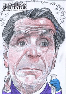 Andrew Cuomo caricature by John Springs for The American Spectator