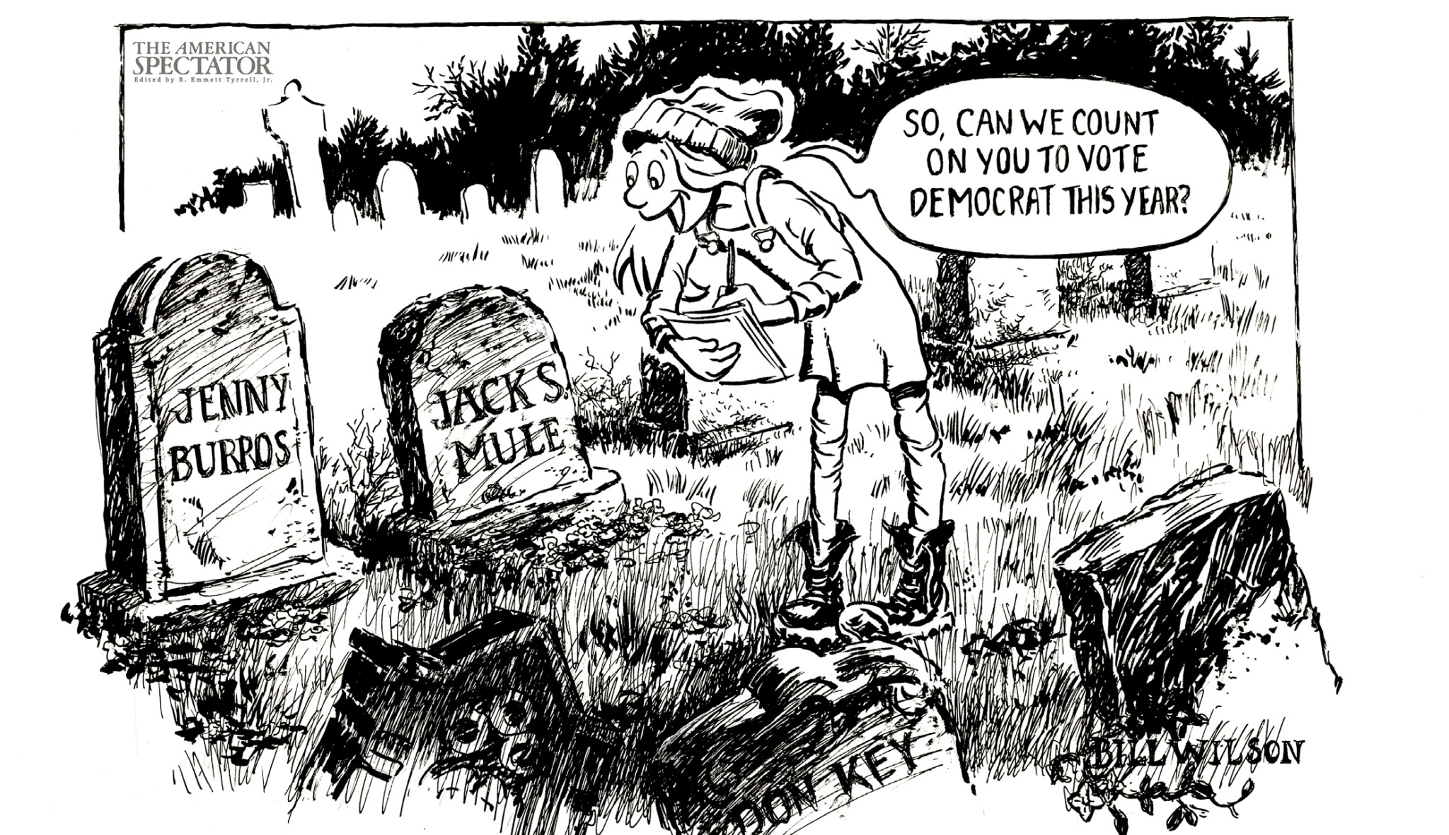 Election graveyard cartoon, Bill Wilson, 2020, spectator.org