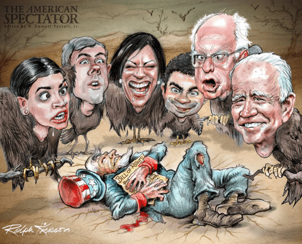 Ralph Kickson illustration for article on Biden and California, spectator.org