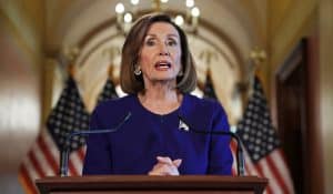 Nancy Pelosi speaks to reporters, January 7, 2021 (Alex Gakos/Shutterstock.com) spectator.org