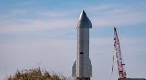 SpaceX Starship SN-9 on launch pad (Jared Krahn/Wikimedia Commons) spectator.org