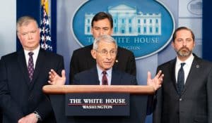 Dr. Anthony Fauci at coronavirus press briefing, January 31, 2020 (Andrea Hanks/Official White House photo) spectator.org