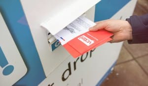 Image for piece on mules: Ballot drop box, Seattle, Washington, March 10, 2020 (Anna Hoychuk/Shutterstock) spectator.org