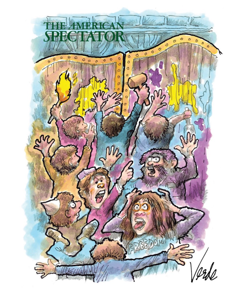 Students, illustrating piece on institutional capture (Verde, spectator.org)