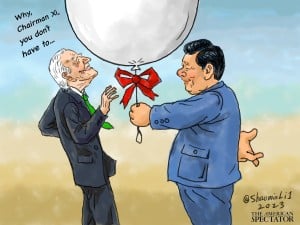 “Xi’s Gift,” editorial cartoon by Shaomin Li for The American Spectator, Feb. 7, 2023.
