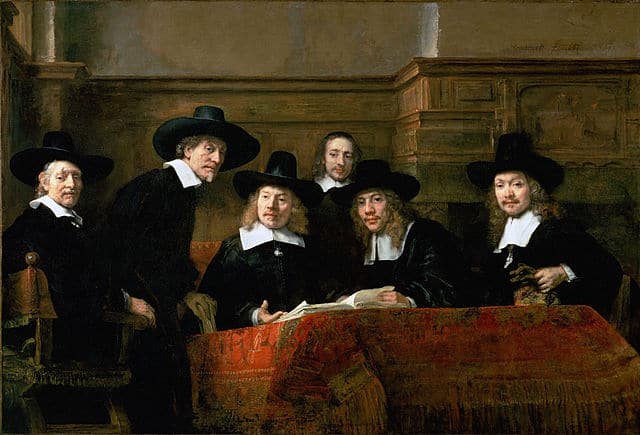 Rembrandt Van Rijn’s The Sampling Officials (Wikimedia Commons) 