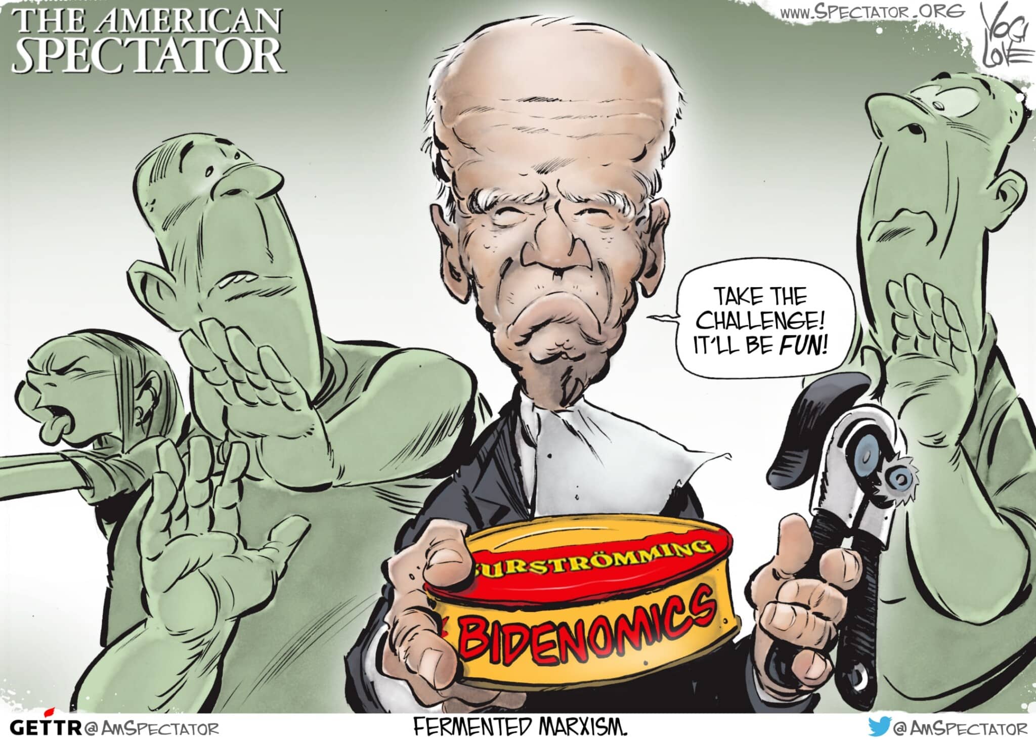 “Fermented Marxism,” editorial cartoon by Yogi Love for The American Spectator, Oct. 9, 2023.
