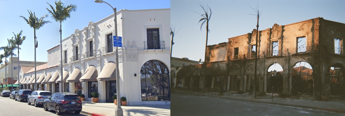 A before and after view of 15301 Antioch St in Palisades, Calif. (Source – Before: Google Street View; After: Deroy Murdock) spectator.org