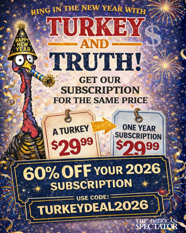 New Year subscription offer with turkey illustration.